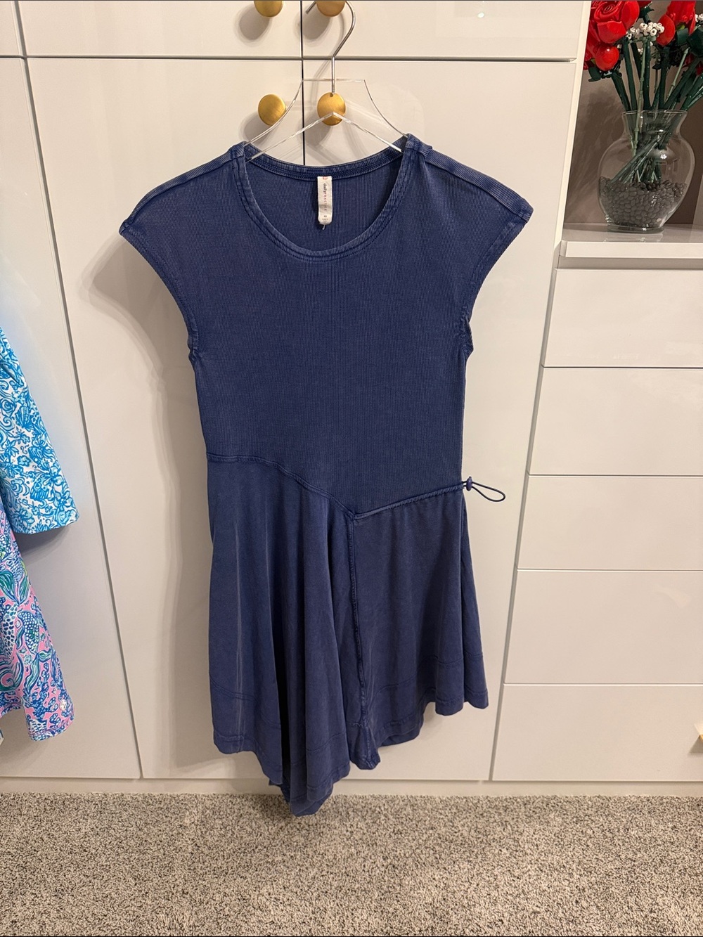 Anthropologie Daily Practice Navy Cap-Sleeve Knit Dress